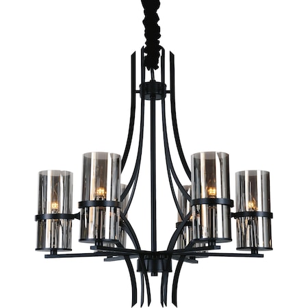 Cwi Lighting Vanna 6 Light Up Chandelier With Black Finish 9858P27-6-101
